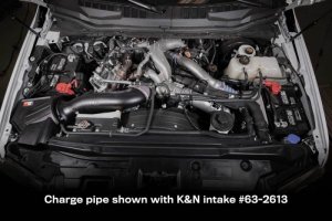 Ford F-250 Charge Pipe Kit - K&N Engineering - Mandrel-bent Aluminum - Gunmetal Gray - `17-`21 Ford F-250 Charge Pipe Kit - K&N Engineering - Mandrel-bent Aluminum - Gunmetal Gray - `17-`21